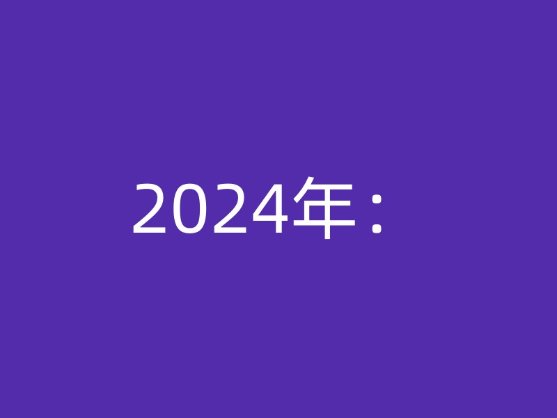 2024年：