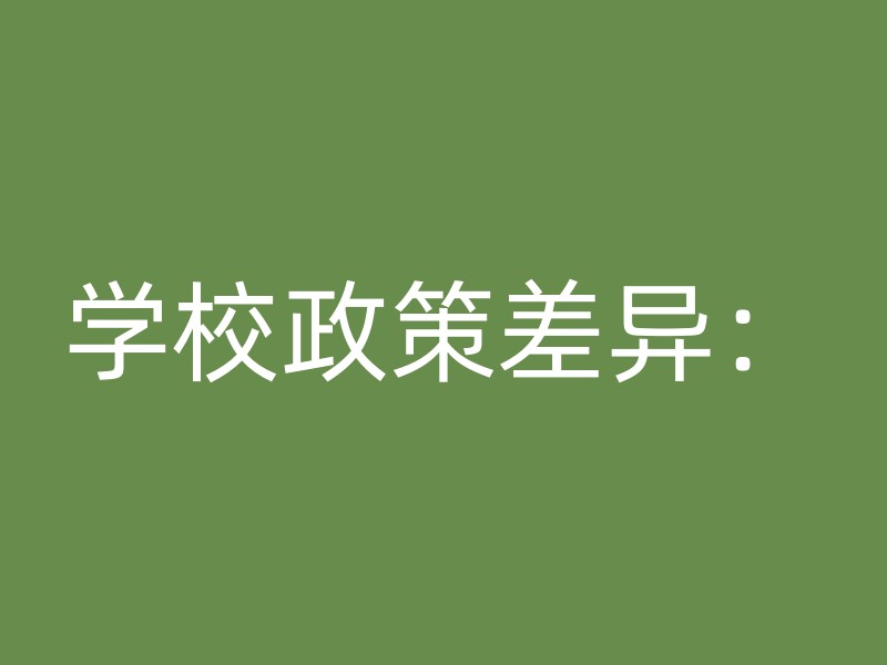 学校政策差异：