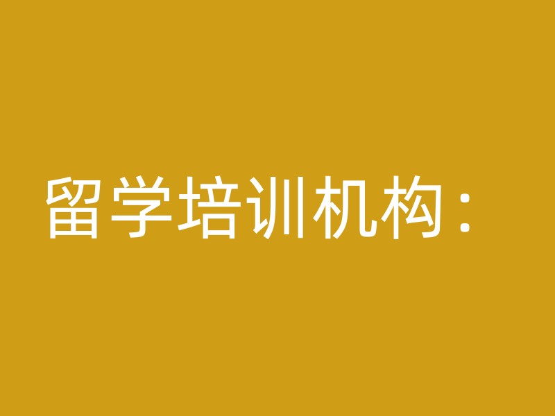 留学培训机构：