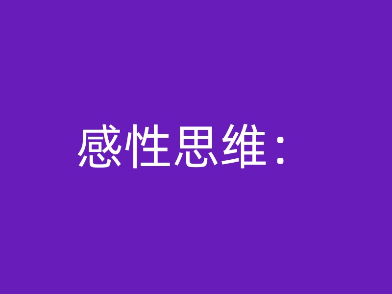 感性思维：