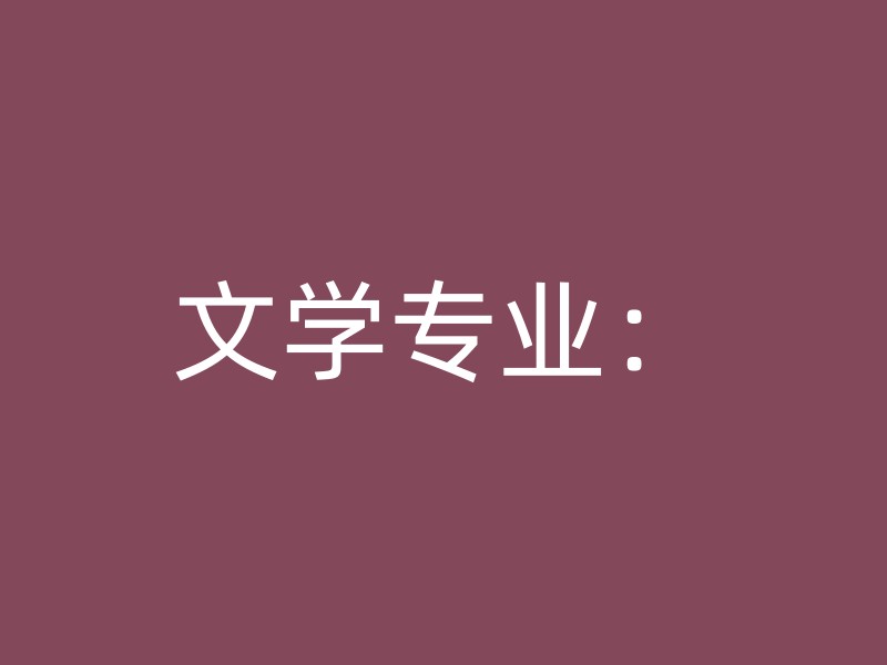 文学专业：