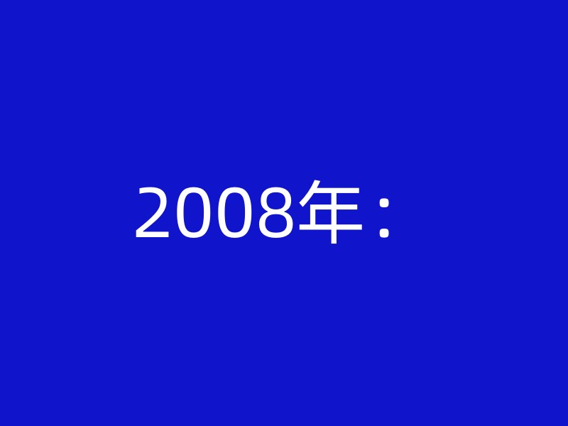 2008年：