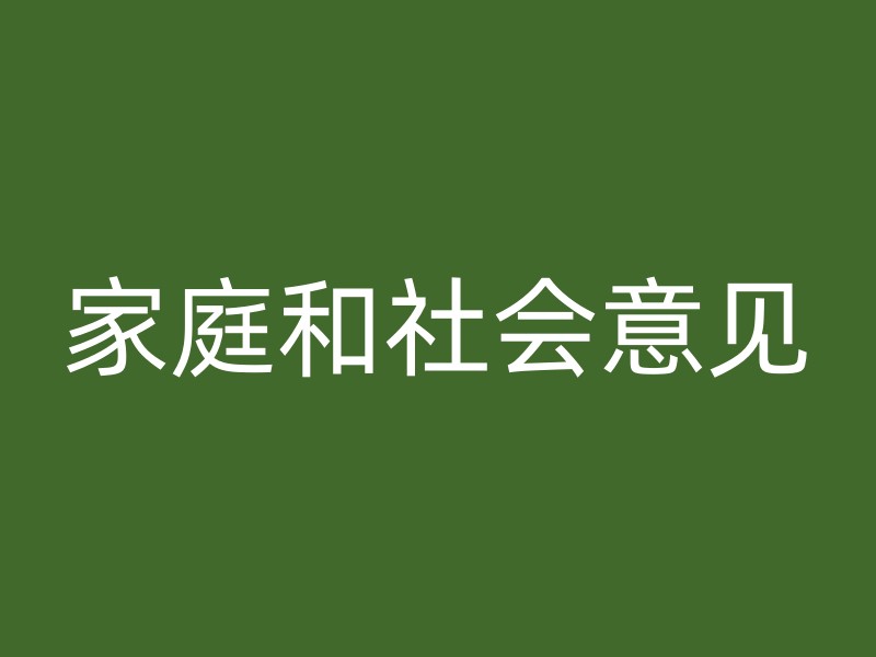 家庭和社会意见