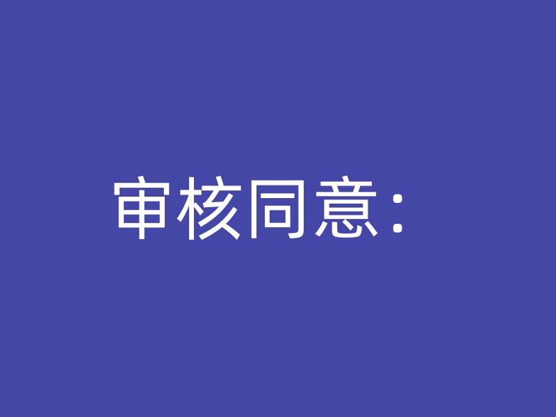 审核同意：