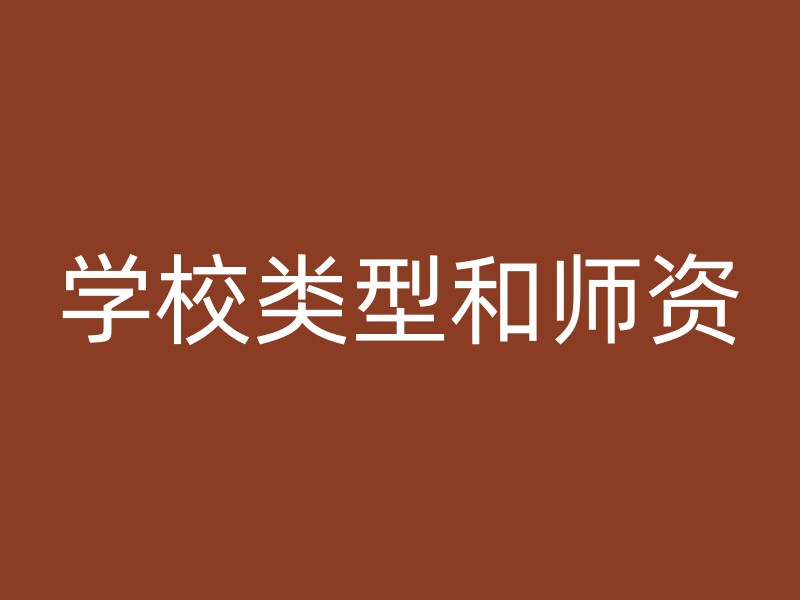 学校类型和师资