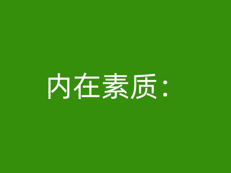 内在素质：