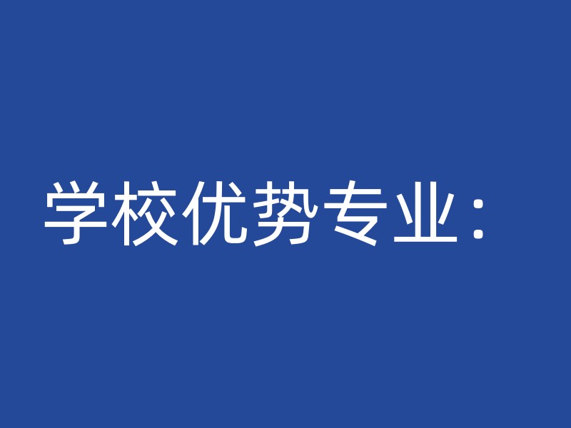 学校优势专业：