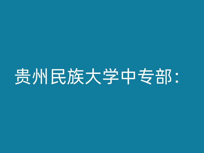 贵州民族大学中专部：