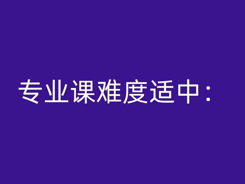 专业课难度适中：