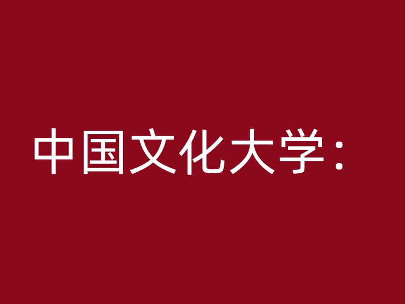 中国文化大学：