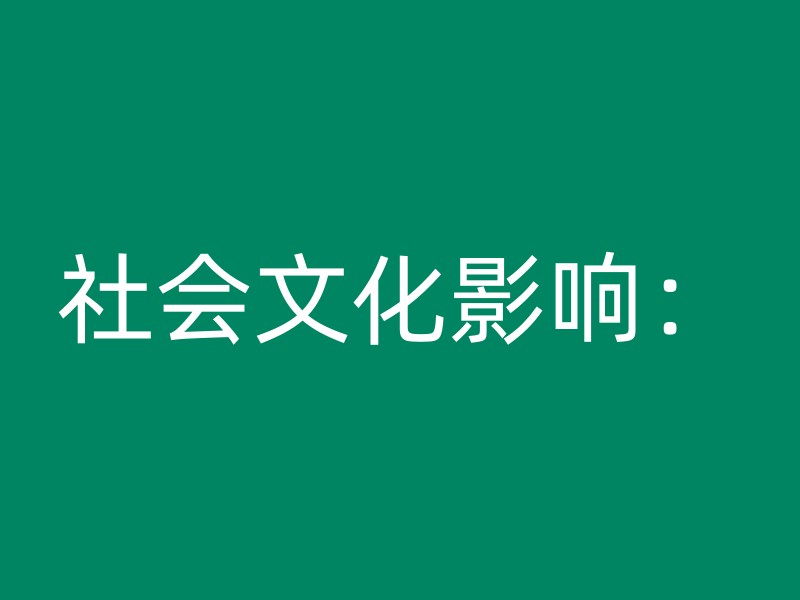 社会文化影响：