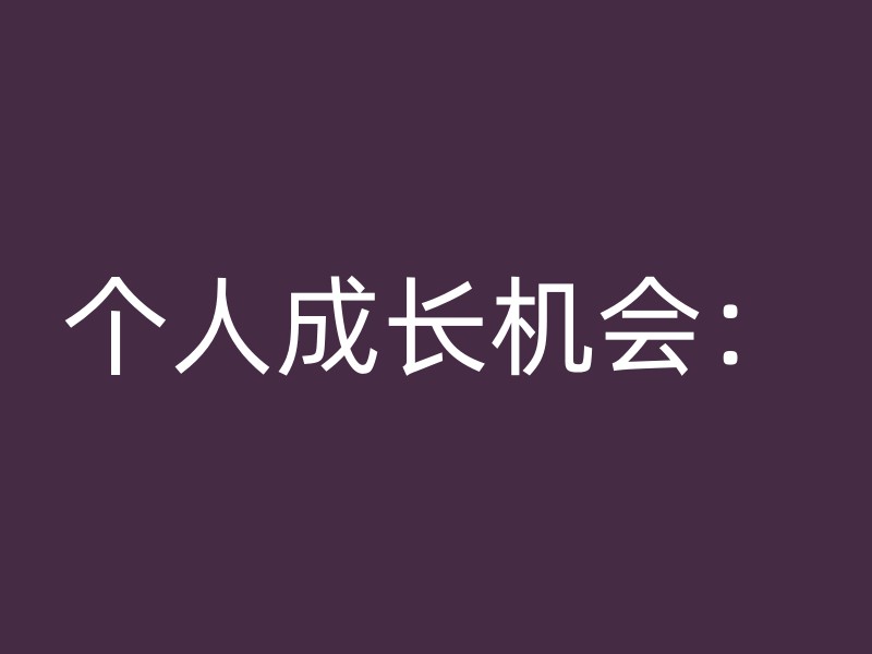 个人成长机会：