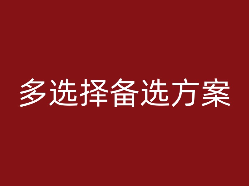 多选择备选方案