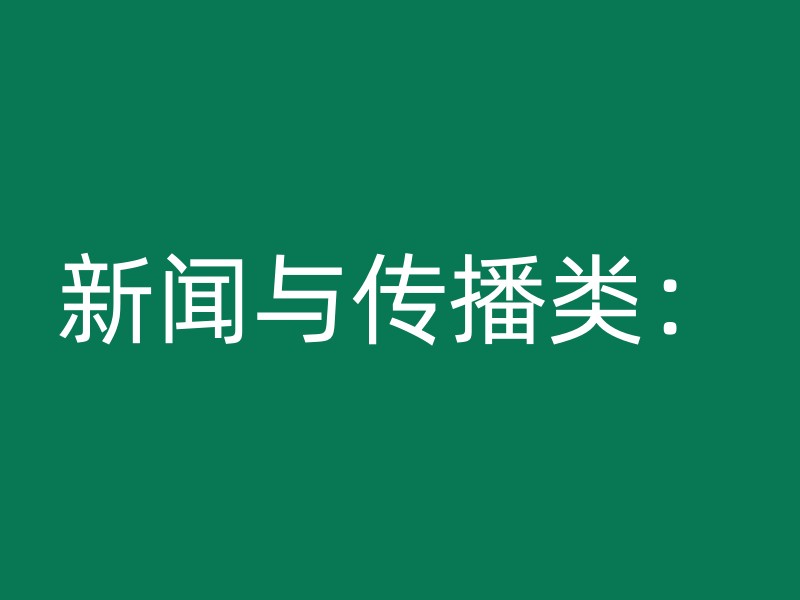 新闻与传播类：