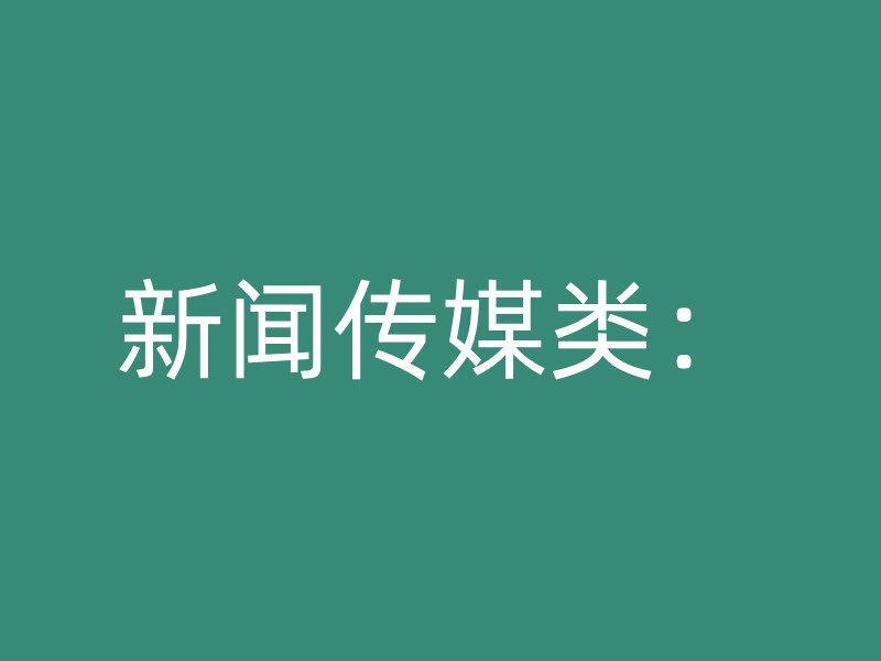 新闻传媒类：