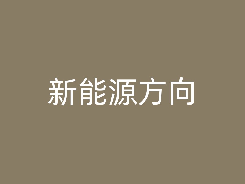 新能源方向