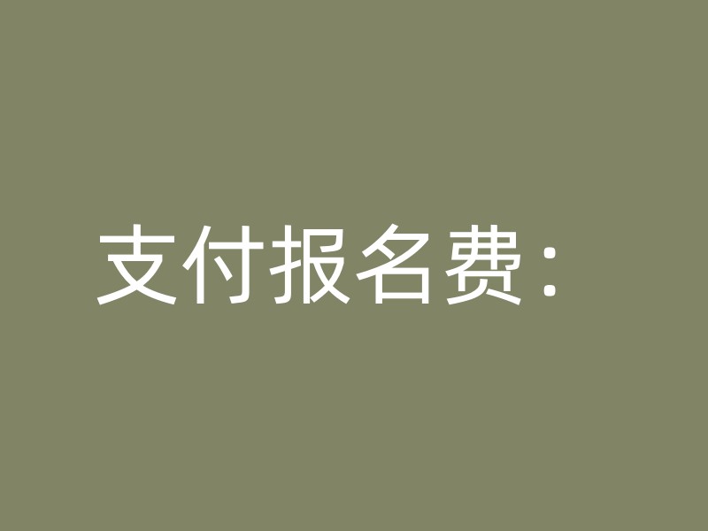 支付报名费：