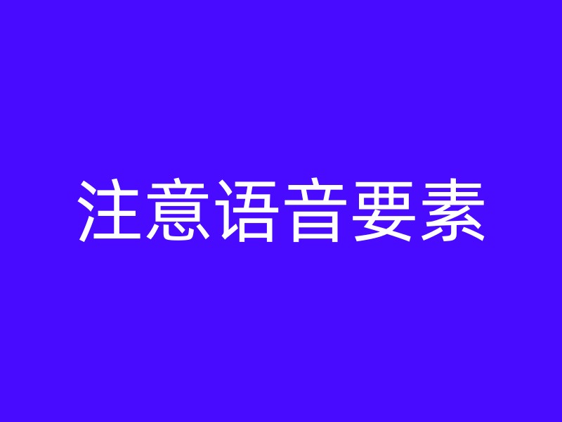 注意语音要素