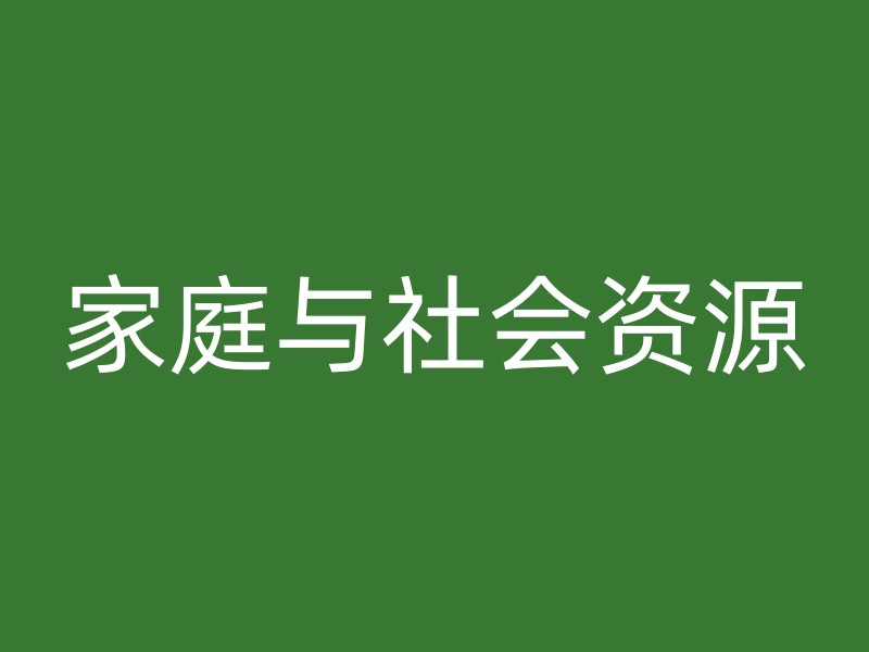 家庭与社会资源