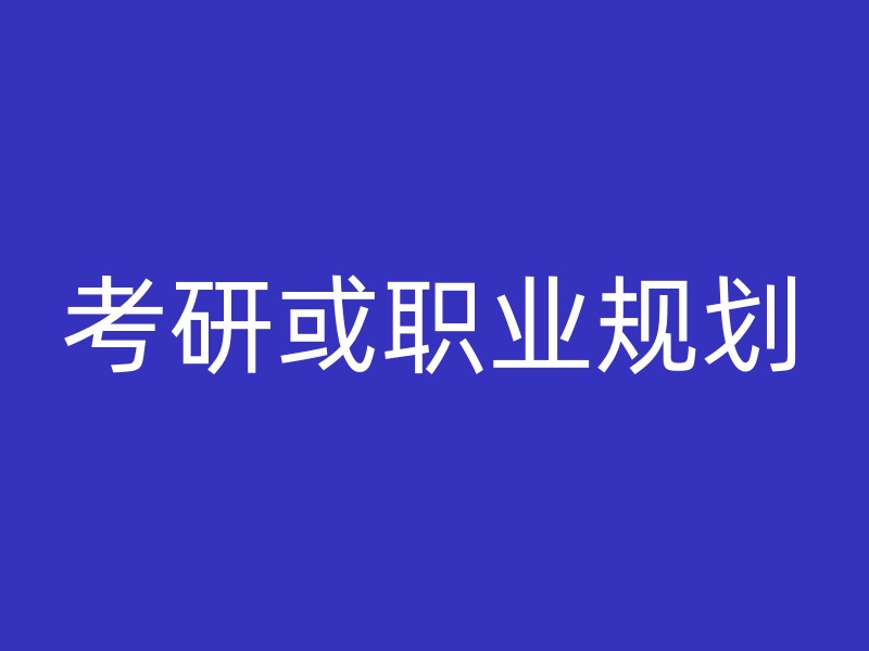 考研或职业规划