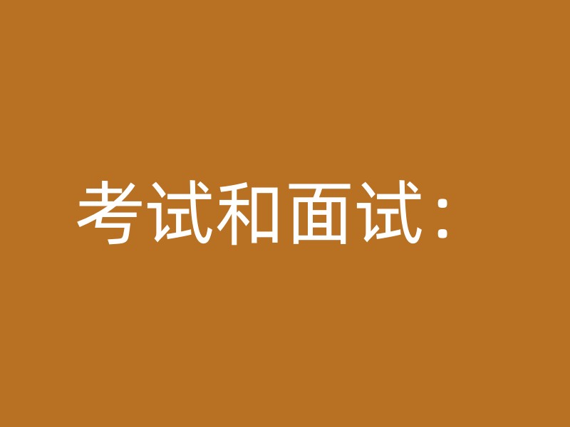 考试和面试：