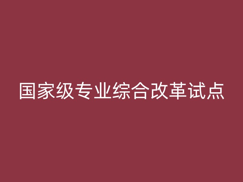 国家级专业综合改革试点