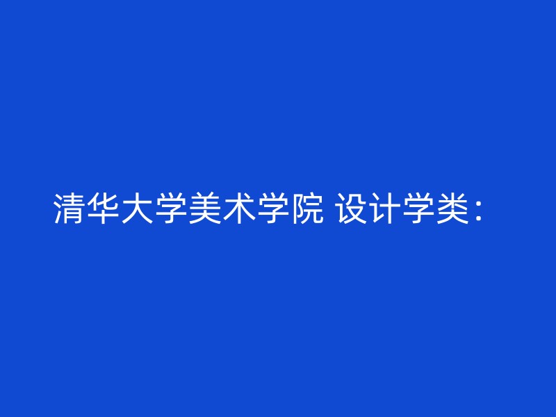 清华大学美术学院 设计学类：