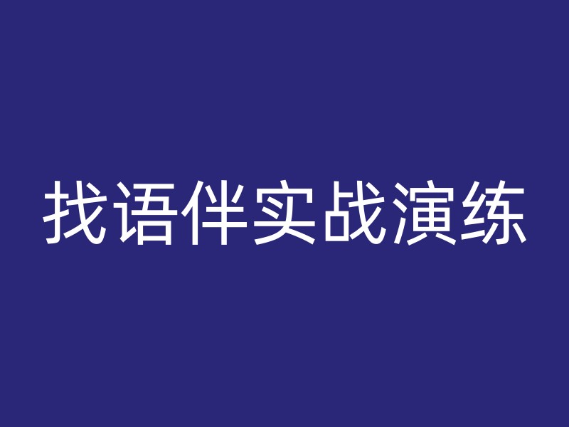 找语伴实战演练