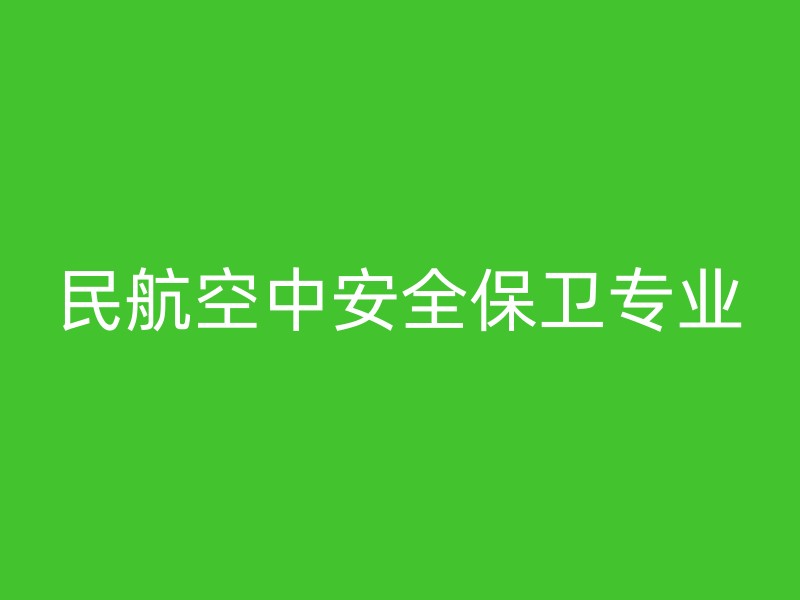 民航空中安全保卫专业