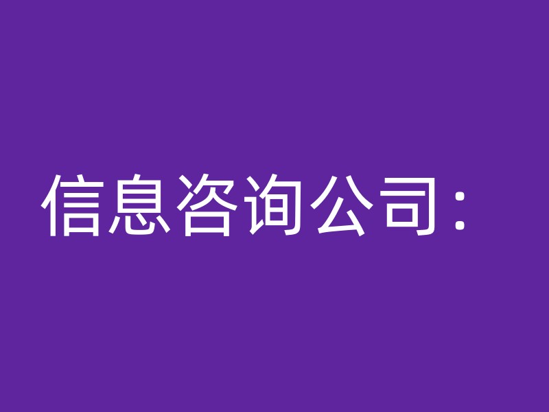 信息咨询公司：