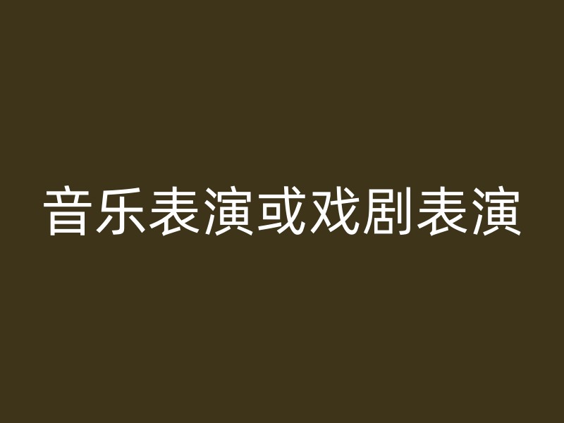 音乐表演或戏剧表演