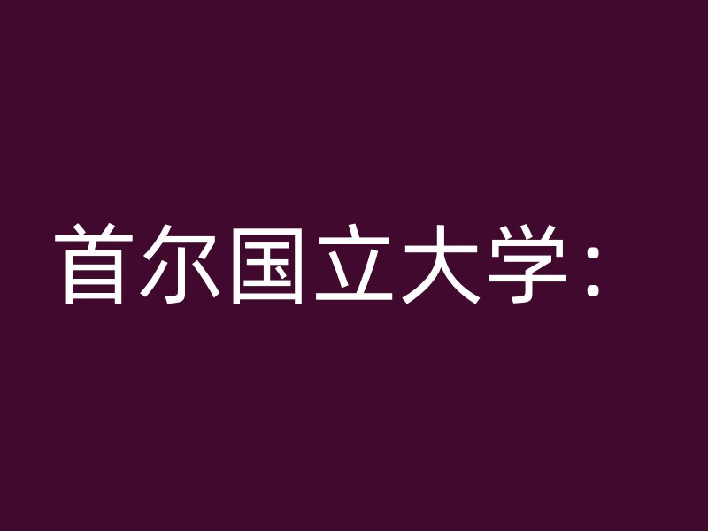 首尔国立大学：