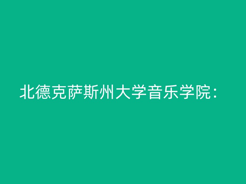 北德克萨斯州大学音乐学院：