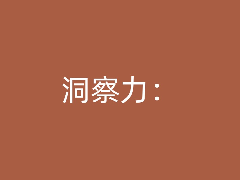 洞察力：