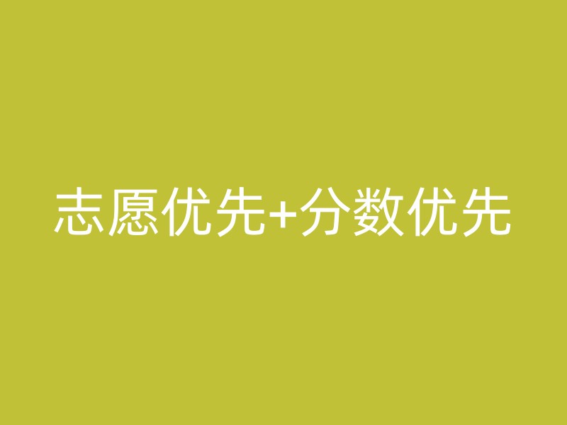 志愿优先+分数优先