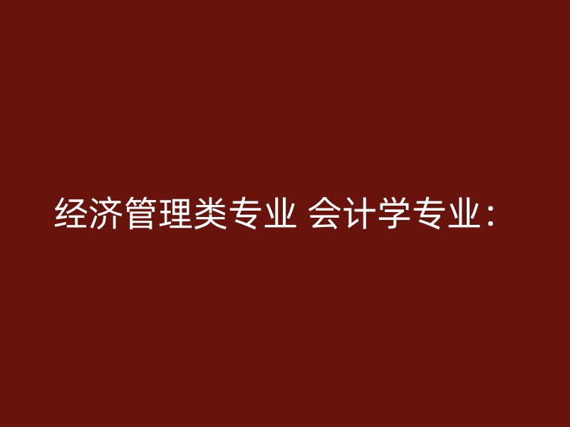 经济管理类专业 会计学专业：