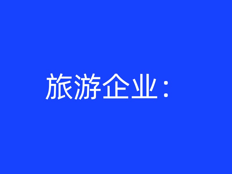 旅游企业：