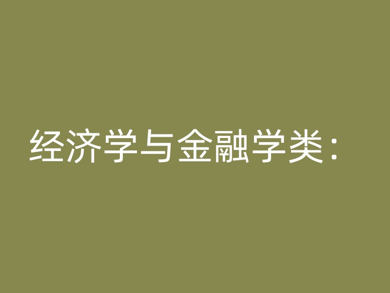 经济学与金融学类：