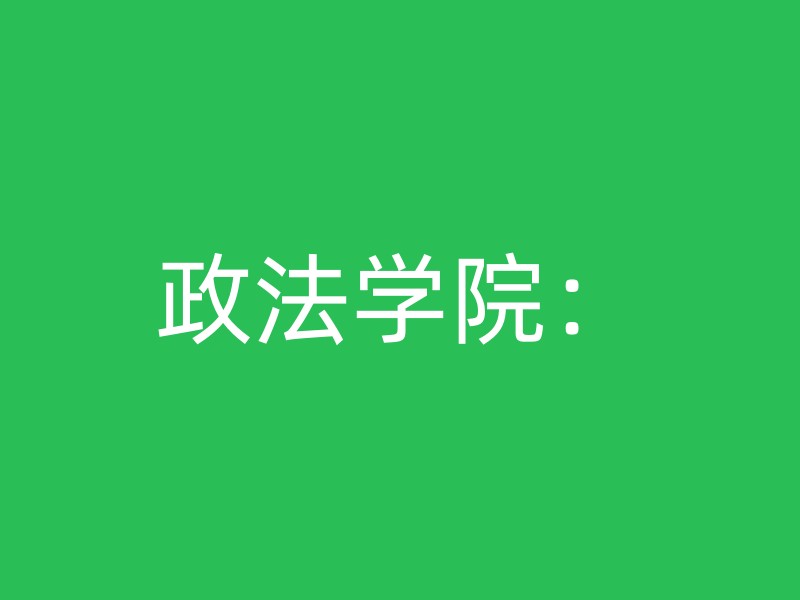 政法学院：