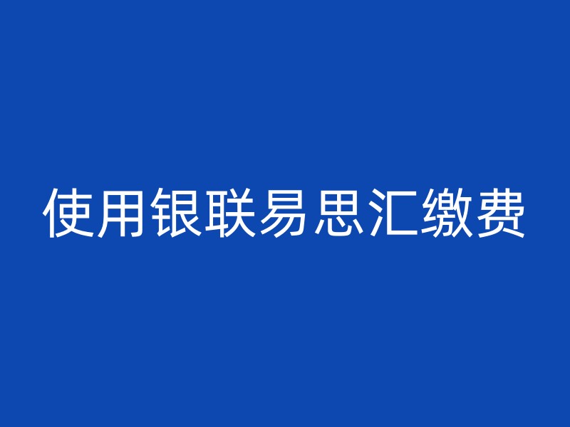 使用银联易思汇缴费