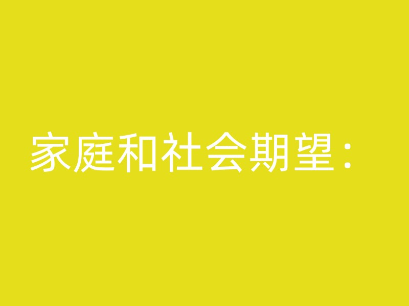 家庭和社会期望：