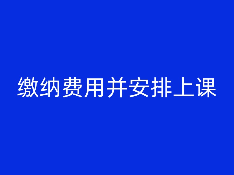 缴纳费用并安排上课