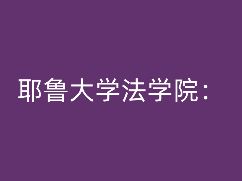 耶鲁大学法学院：