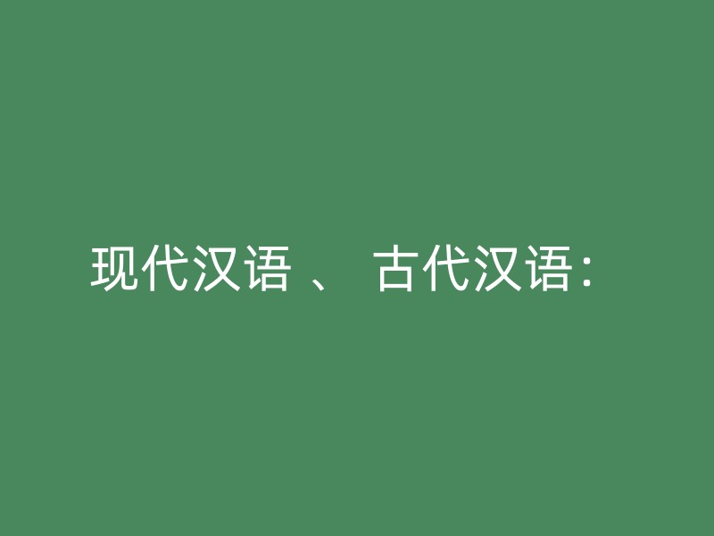 现代汉语 、 古代汉语：