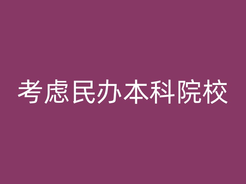 考虑民办本科院校