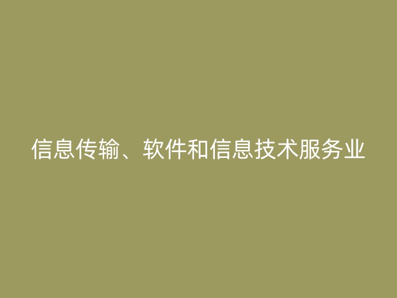 信息传输、软件和信息技术服务业