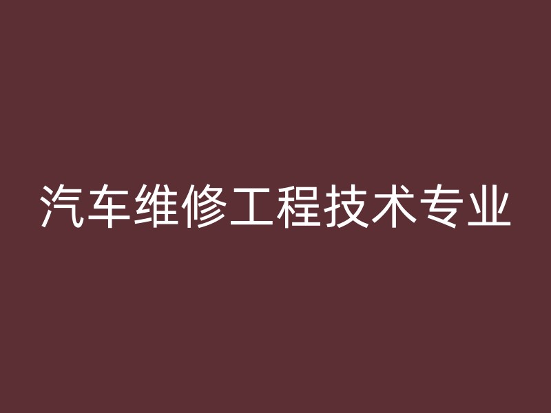 汽车维修工程技术专业