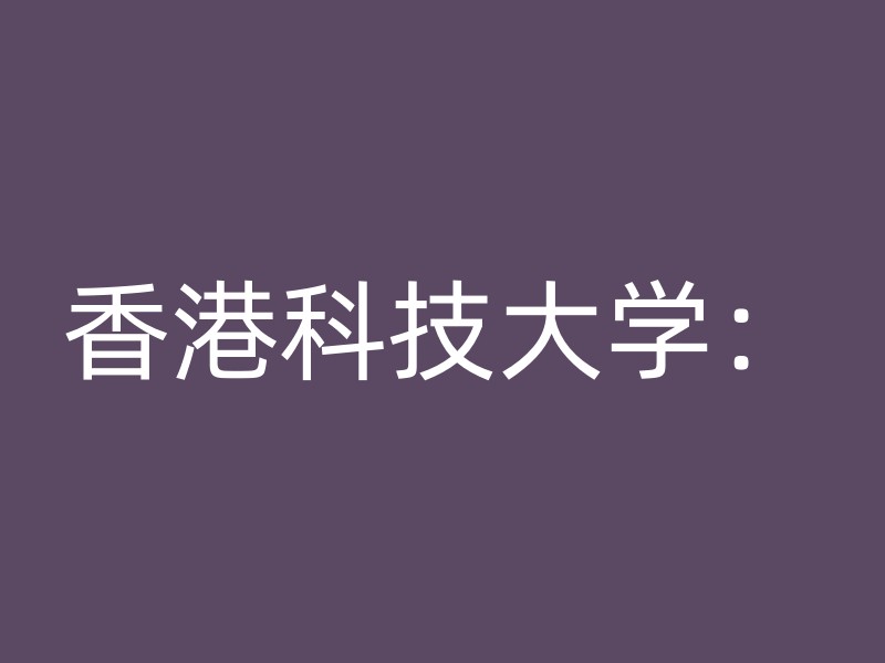 香港科技大学：