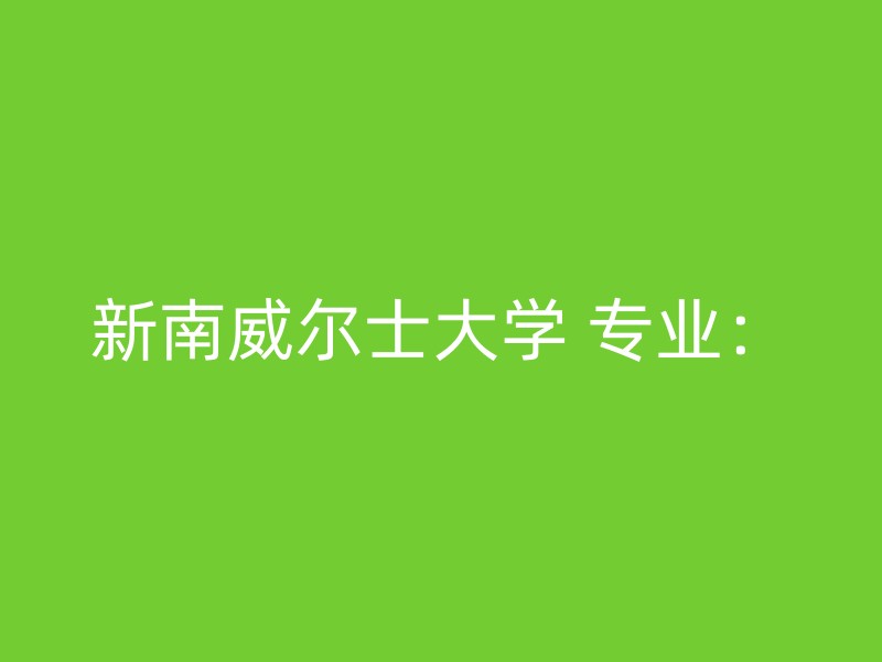 新南威尔士大学 专业：