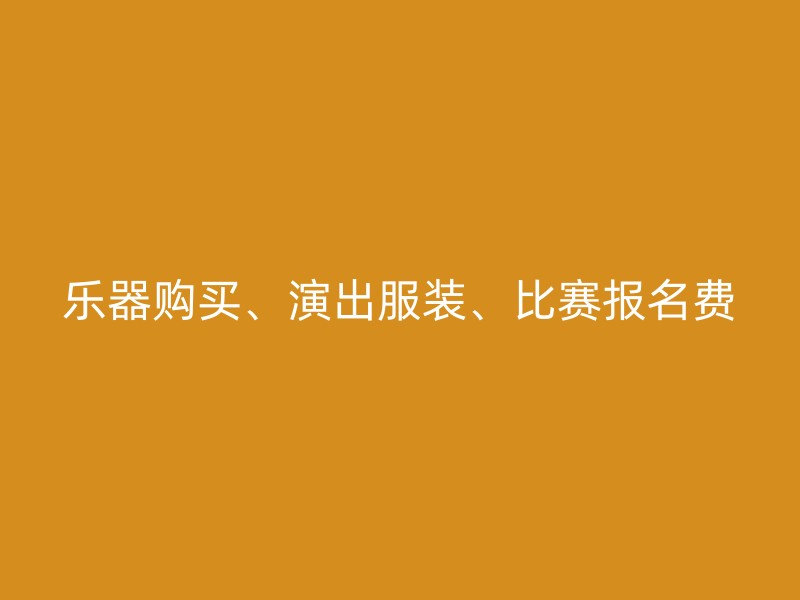 乐器购买、演出服装、比赛报名费